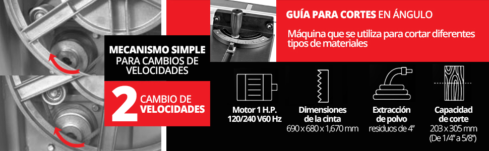 Sierra de cinta para metal RF-812S (8x12) - Tecnomaquinaria